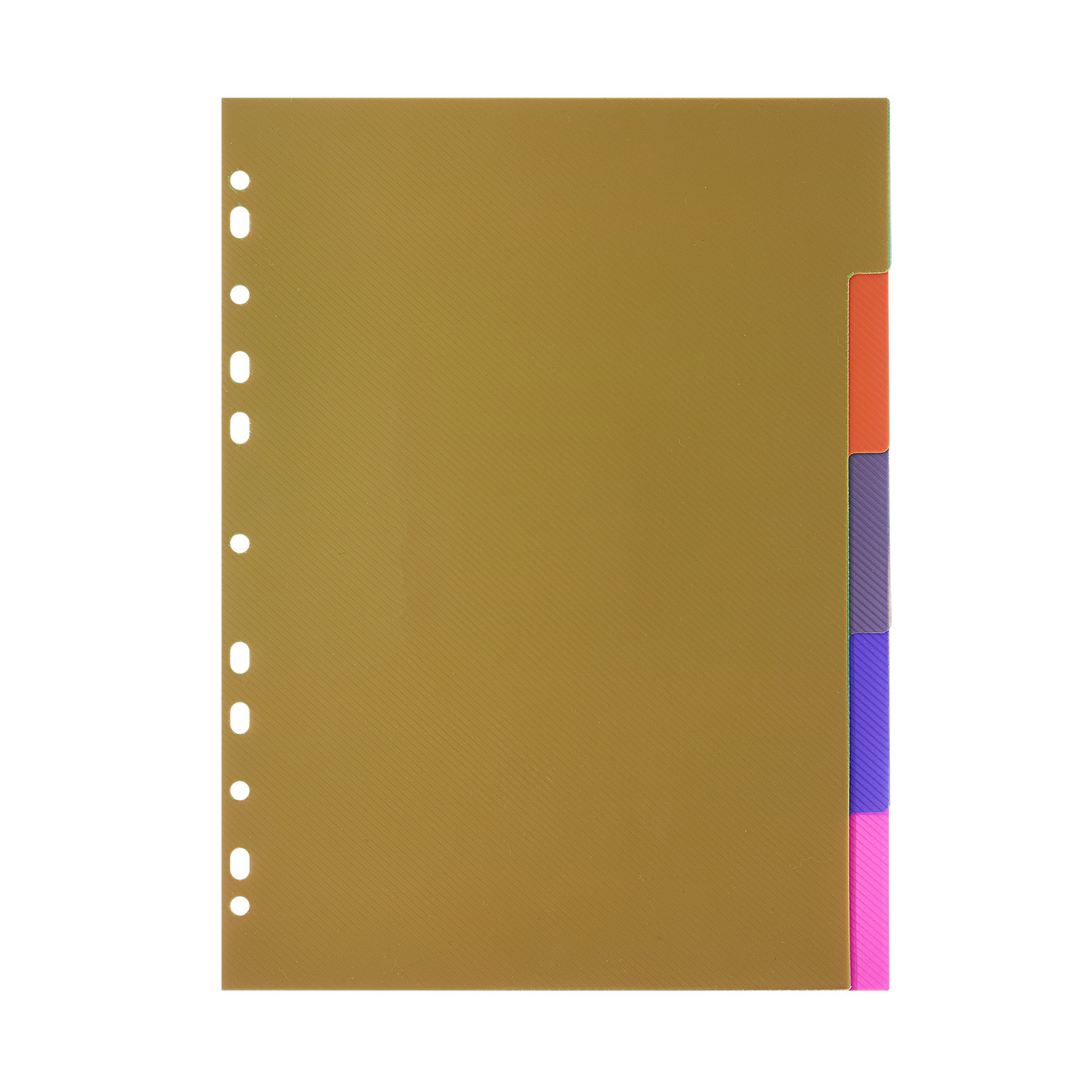 Tranbo/Carpeta de índice de color transfronterizo estándar completo Página de categoría 11 agujeros A4 Papel de partición 5 páginas PP Carpeta de oficina 10