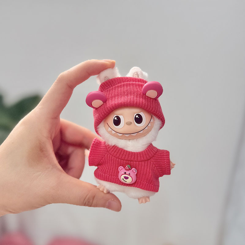 迷你版4.0LABUBU搪胶脸毛绒盲盒玩偶衣服圣诞套装小鼻嘎心底密码|undefined