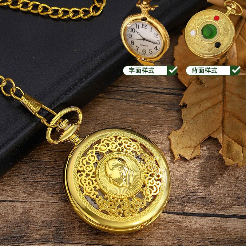 Vintage bronze pocket watch flip large pocket watch to commemorate Chairman Mao factory direct wholesale commemorative watch direct sales Vintage bronze pocket watch flip large pocket watch to commemorate Chairman Mao factory direct wholesale commemorative watch direct sales