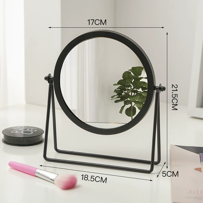 Dressing Table Mirror — Rotatable Oval Desktop Mirror, Silver/Gold/Black, Multiple Sizes