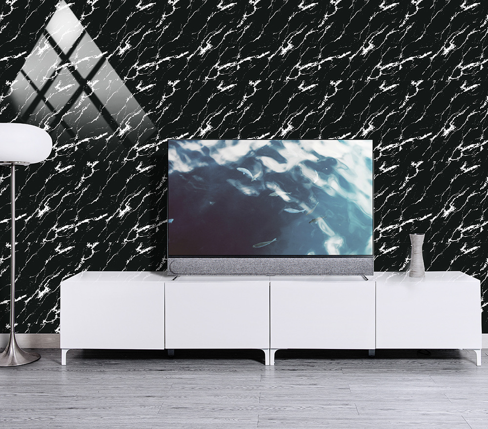 Luxury Black Marble Wall Stickers For Kitchen And Bathroom Decor_voghion.com