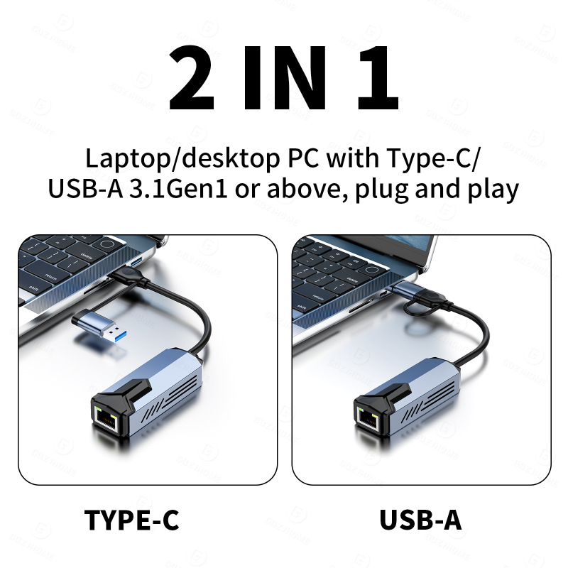 クロスボーダー 5G 有線ネットワーク カード USB/Type-C ターン インターフェイスからネットワーク ケーブル rj45 ギガビット イーサネット有線ネットワーク ポート|undefined