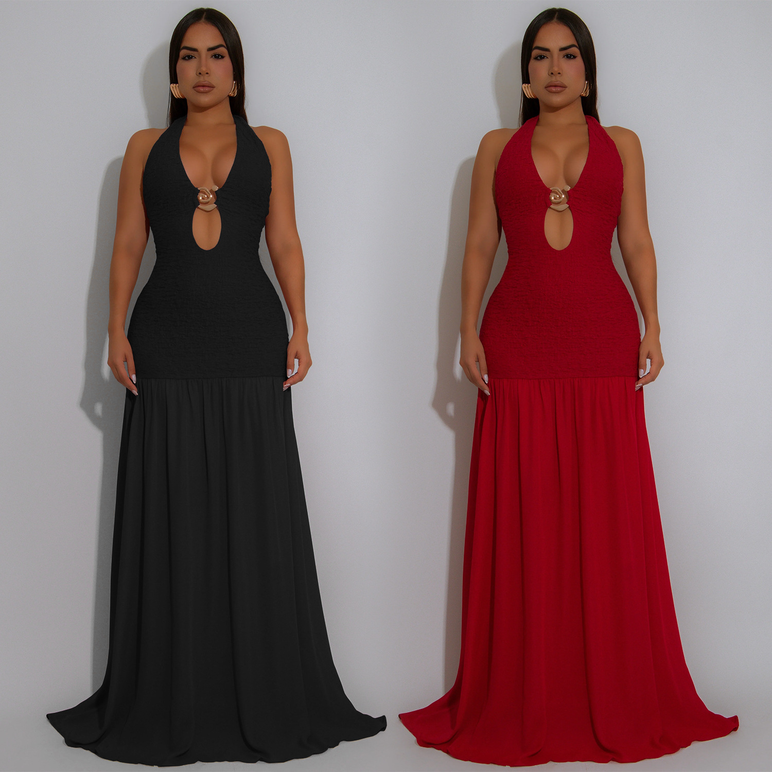 C7562 Aliexpress transfronterizo Amazon Europa y América ropa de moda de mujer colgante vestido de banquete vestido de vacaciones image 1