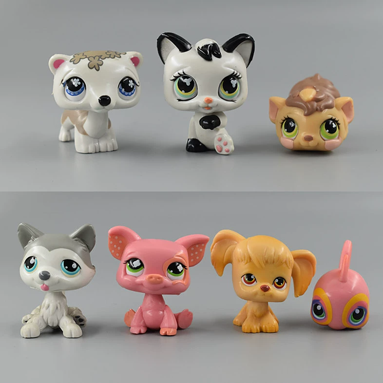Мини-фигурки LPS 7 шт. (Pet shop q pet), ПВХ, вращающиеся головы, 3–5 см