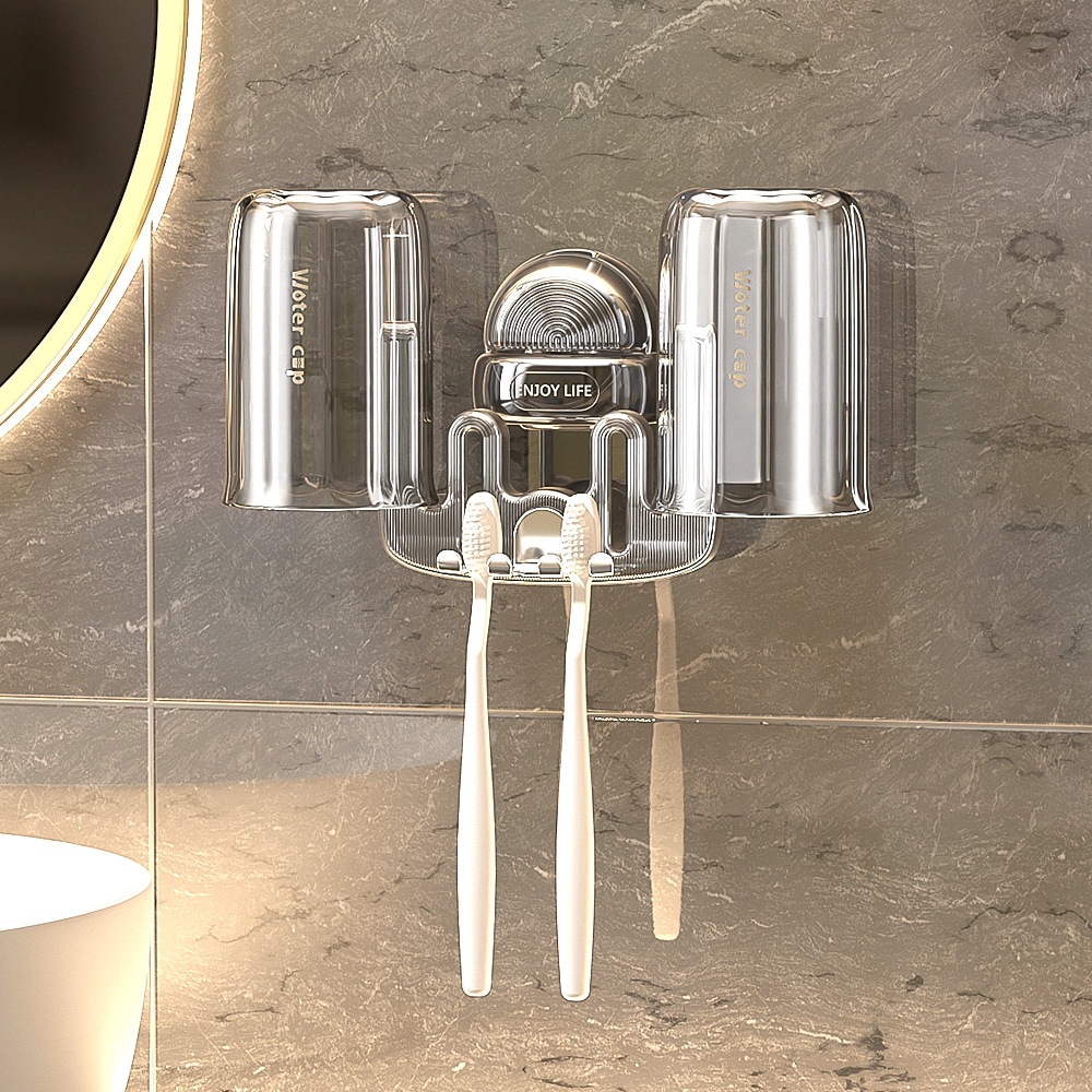 Strap cepillo de dientes sin perforación cepillo de dientes eléctrico taza de enjuague de boca para la familia aparatos dentales pareja cepillo de dientes percha de taza