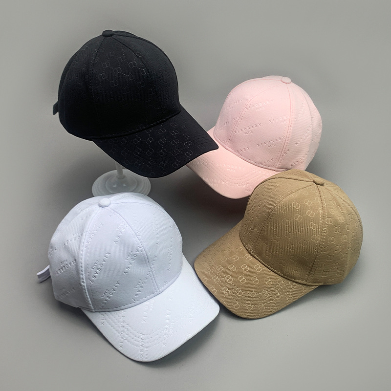 Estilo japonés simple letras impresas color sólido hombres y mujeres gorra de béisbol algodón versátil deportes transpirable moda sol sombrero al por mayor