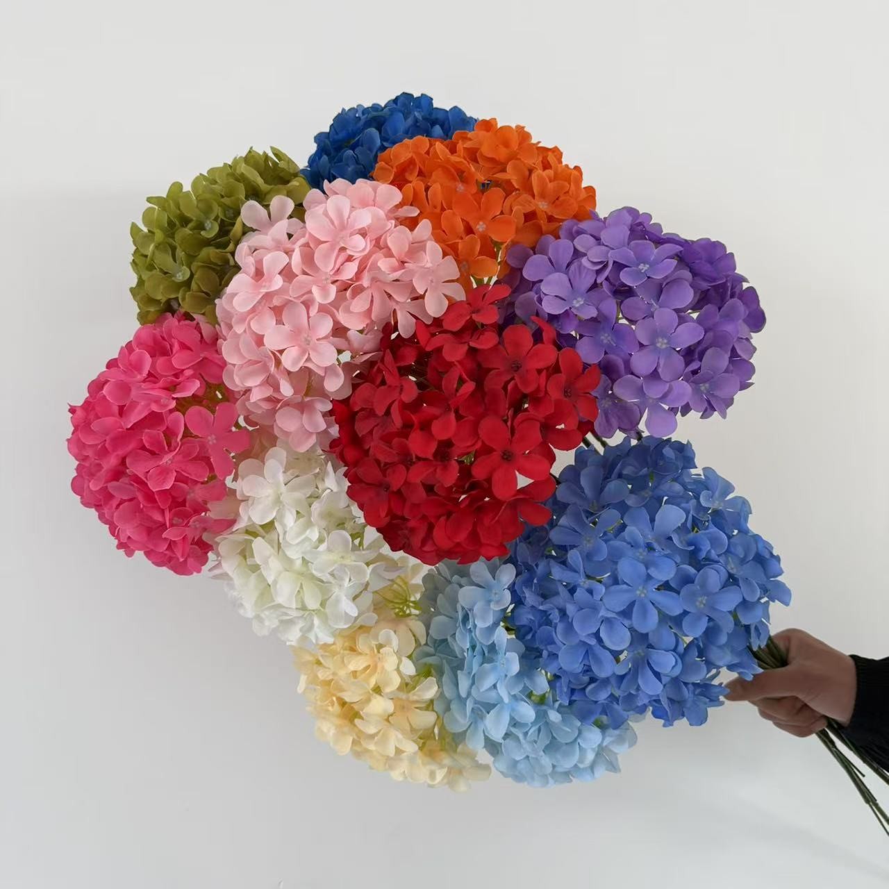 Wedding Artificial Flowers 90 Pieces Single Stem Hydrangea Wedding Scene Decoration Fake Flower Materials Flower Wall Flower Arrangement Floor Flower Arrangement