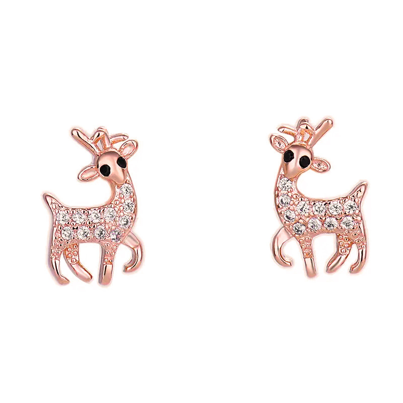 Cao Shi sweet and delicate deer earrings Christmas fashion festival earrings Korean new simple and cute earrings_voghion.com