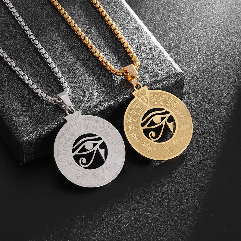 Wholesale Jewelry Hip-Hop Retro Solid Color 304 Stainless Steel Plating Pendant Necklace display picture 4