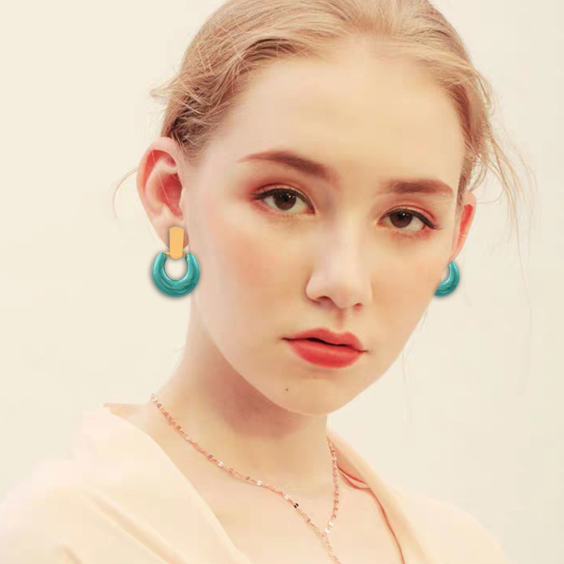 Fashion Geometric Titanium Steel Plating Drop Earrings 1 Pair