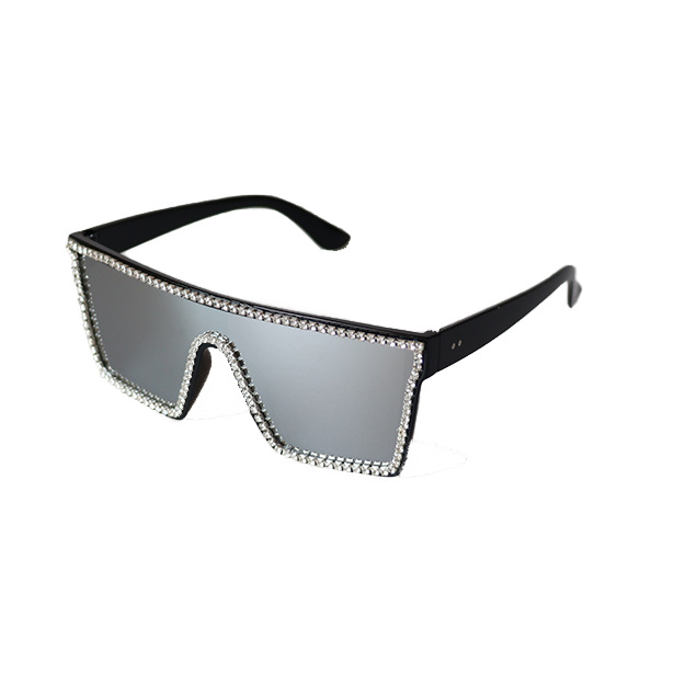 밝은 블랙 프레임 화이트 머큐리(다이아몬드 세팅)