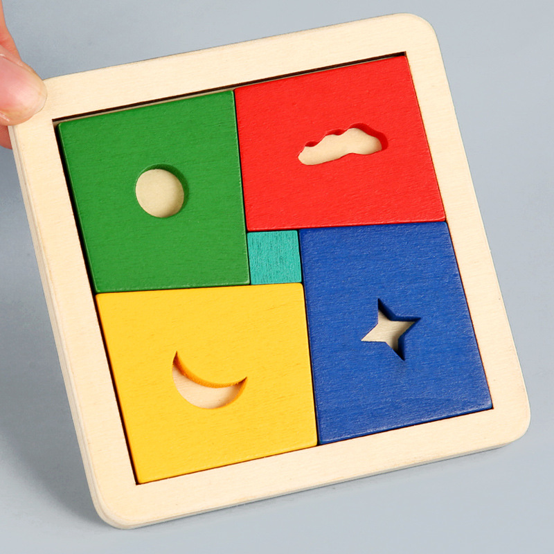Montessori forma cognición juego juguetes niños geométrica igual División panel mano tablero rompecabezas de madera juguete