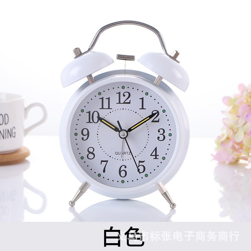 Reloj Despertador Metálico de 4 Pulgadas para Estudiantes de Secundaria, Reloj Infantil con Luz Nocturna Integrada, Reloj de Escritorio Pequeño, Venta al Por Mayor del Fabricante