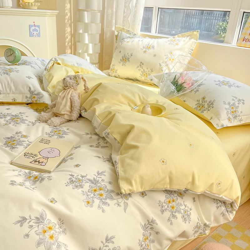 100 algodón cuatro piezas cubierta de cama 2025 nuevo dormitorio de estudiantes sábanas de tres piezas cubierta de cama