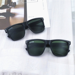 Reinforced glass sunglasses for men, large frame, stylish model, non-prescription, glass mirror surface, square frame