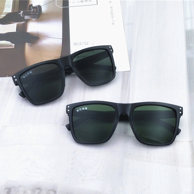 Reinforced Glass Sunglasses Men's Sunglasses Large Square Frame Square Fashion Flat Mirror Glass Mirror Glasses Square Frame Reinforced Glass Sunglasses Men's Sunglasses Large Square Frame Square Fashion Flat Mirror Glass Mirror Glasses Square Frame