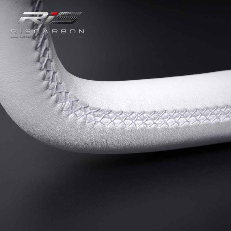 Suitable for Tesla Model 3 Model Y Half-Style Yoke Steering Wheel Modification with Heating, Off-White Color