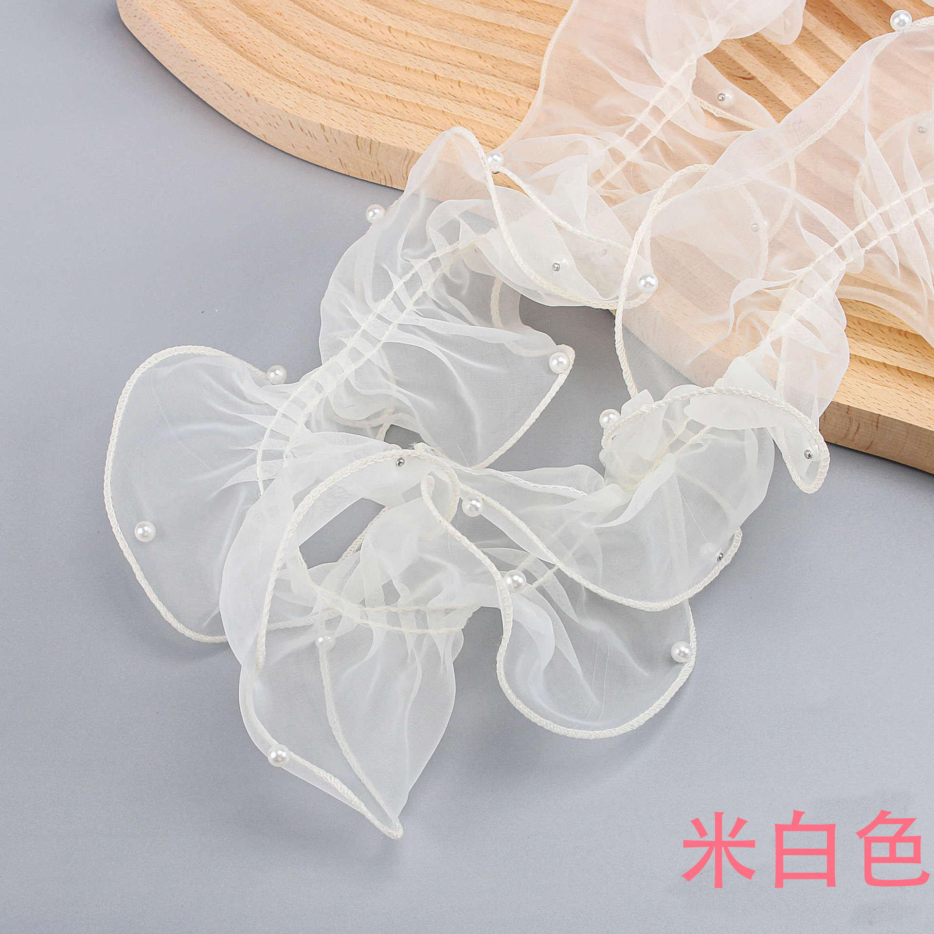 Hilo de borde de hojaldre de perlas, hilo de organza, hilo rizado plisado, textura popular, hilo ondulado, floristería, materiales florales