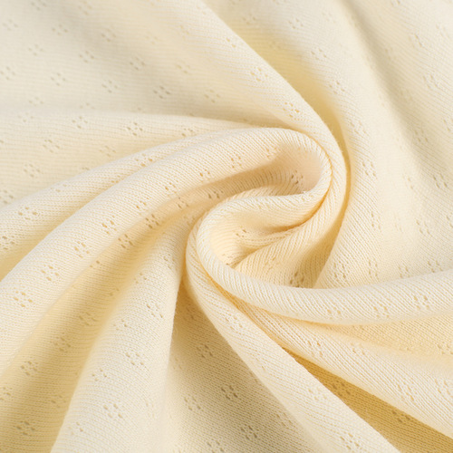 100% Cotton Vertical Ribbed Slotted Lattice Mesh Brocade Fabric for Mosquito-Proof Training Pants and Baby Activity Suit