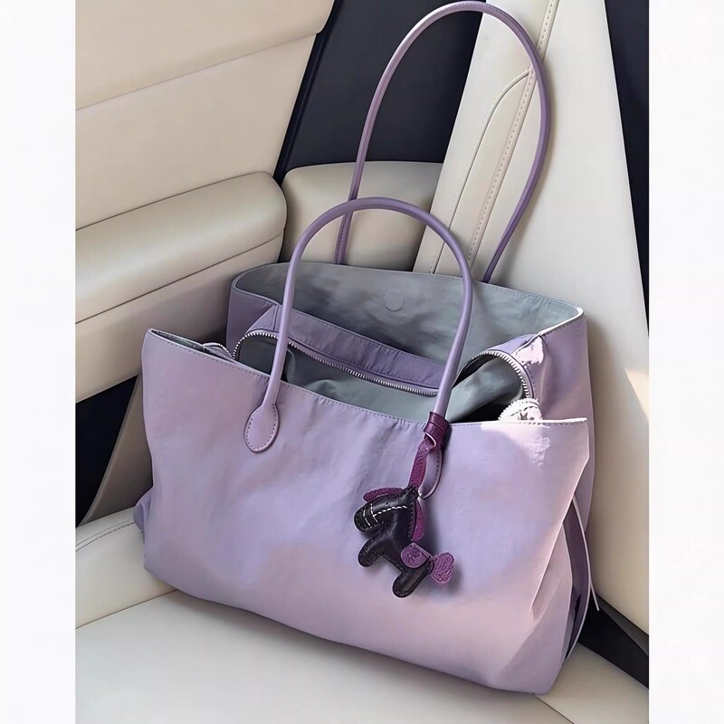 2026 New Model Tote Bag, Purple Boston Bag, Large Capacity Versatile Commuter Shoulder Handbag, Bowling Bag