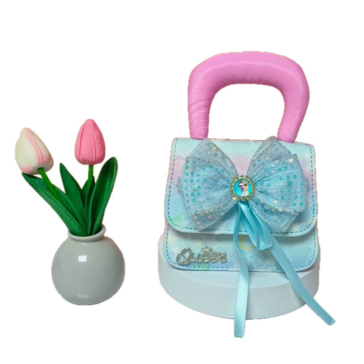 Bolso de princesa portátil de perlas, arco de encaje, bolso de hombro, bolso de cadena, bolso de cambio de Año Nuevo.