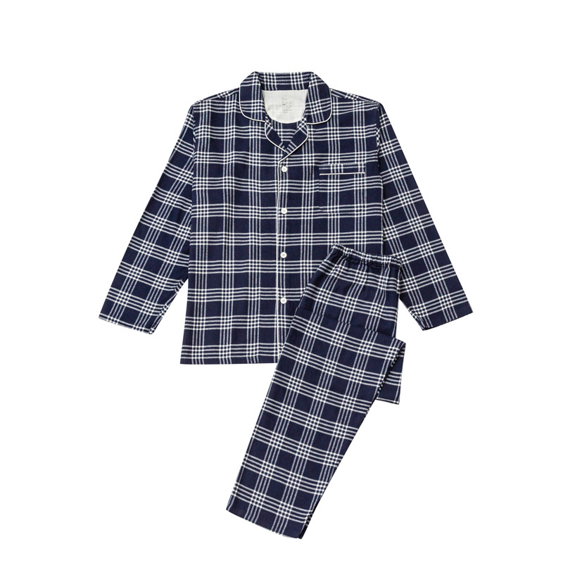 Men's blue and white striped/flannel