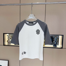 25夏季新款美式潮牌修身显瘦宝剑印花半袖短T恤女款