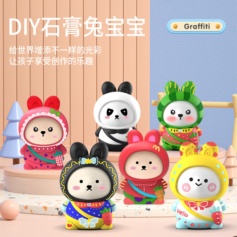 Gypsum Doll Children's Toy DIY Handmade 3D Stereo Color Drawing Gypsum Painting and Doodle Mold Paint for Street Stalls