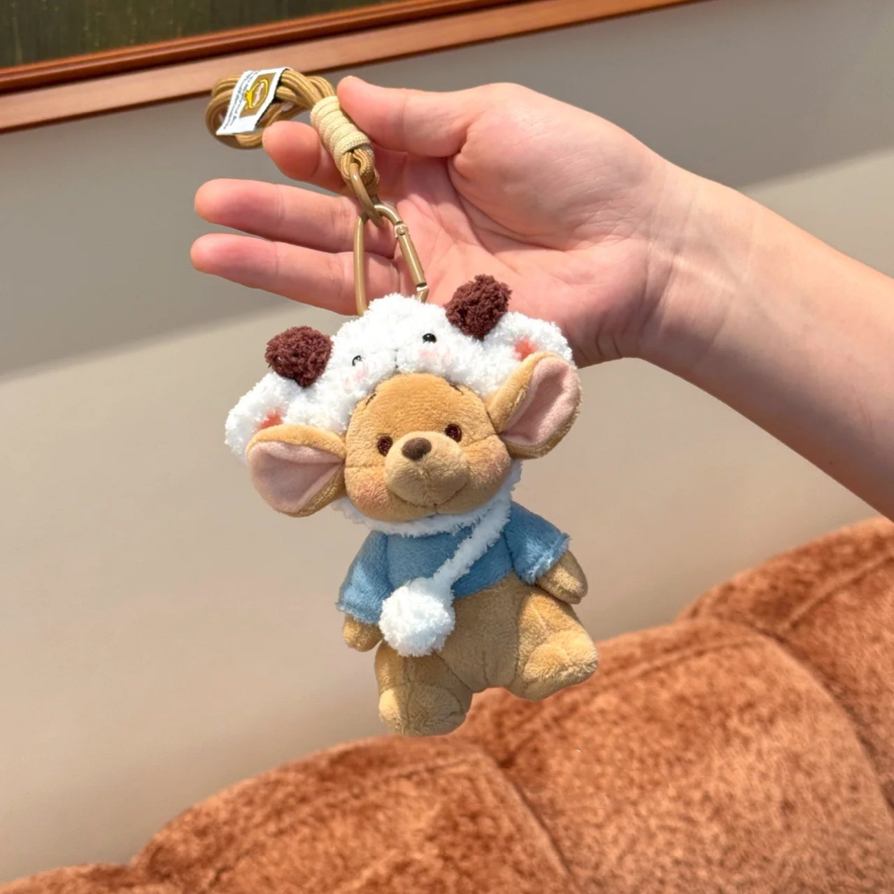 Recuerdos Chef Xiaodou Kangaroo De pie Muñeca de felpa Colgante Muñeca linda Regalo para niña Llavero de coche