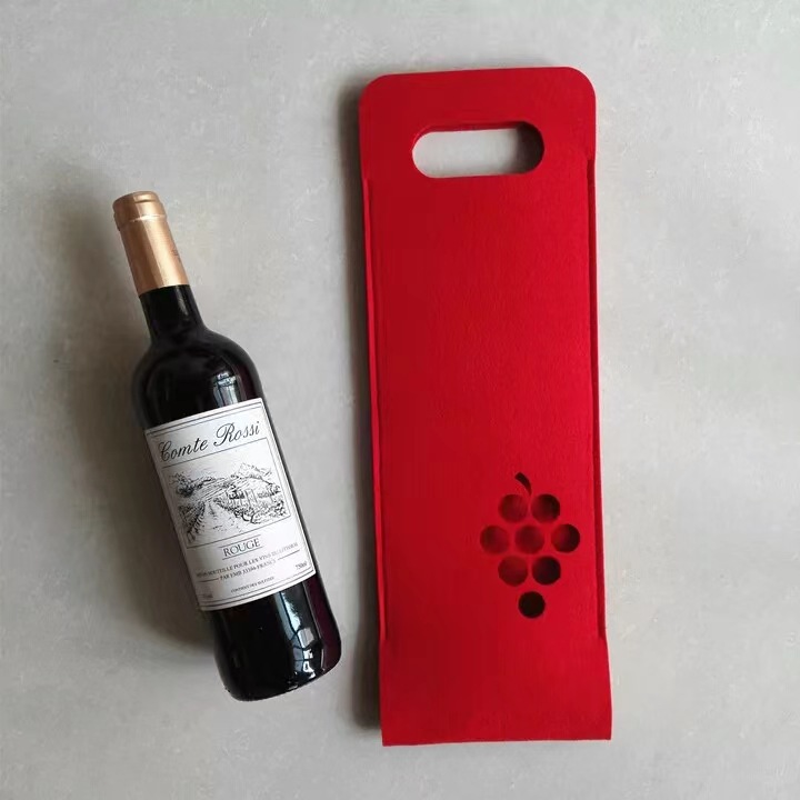 新年中秋节日礼品葡萄酒红酒袋高档包装毛毡无纺布红酒袋手提袋