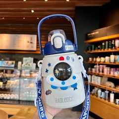 Spaceship Astronaut Big Belly Insulated Cup with Straw 316 Stainless Steel Insulated Cup for Girls Students Water Bottle Trendy Children's Cup