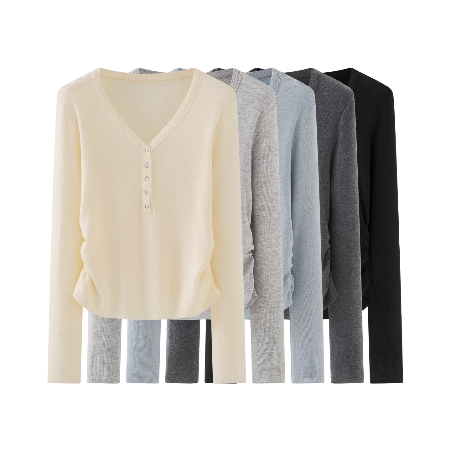 2025秋季新款时尚百搭设计感小众显瘦洋气气质V领针织衫上衣女