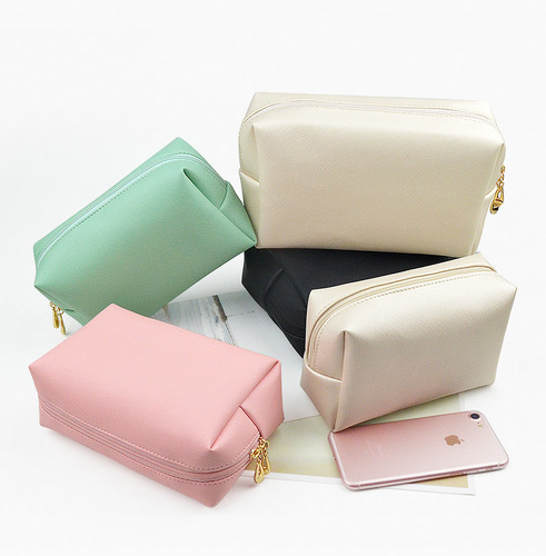 Cosmetic bag ladies foreign trade pu hand portable square waterproof cute travel toiletry storage bag wholesale