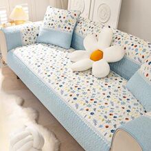 沙发垫小碎花全棉夏季款防滑时尚田园风实木布艺座垫盖巾四季通用