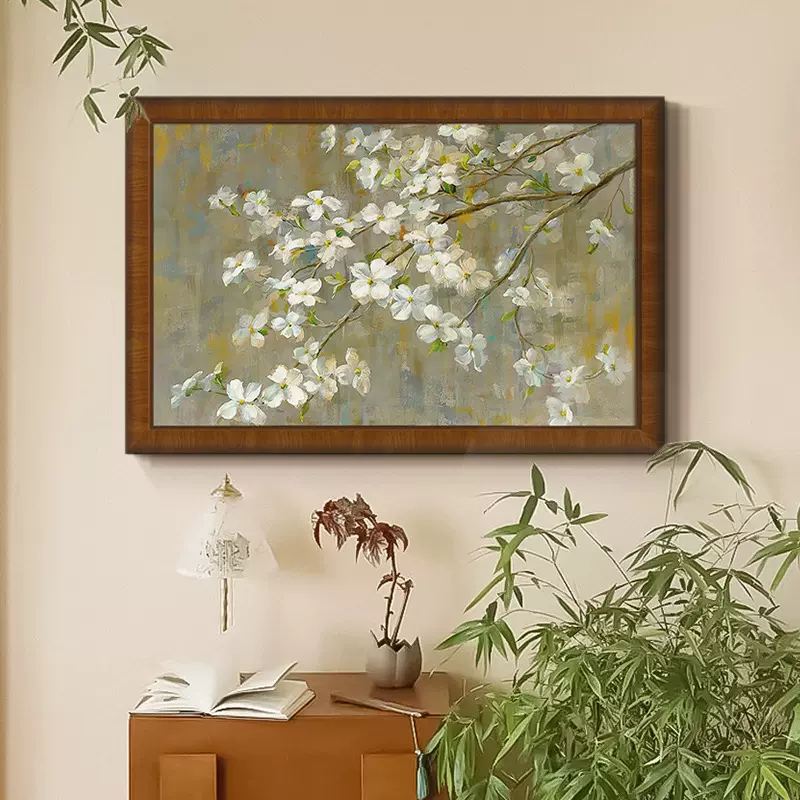 苹果花》现代法式复古客厅装饰画美式中古风餐厅玄关卧室软装挂画