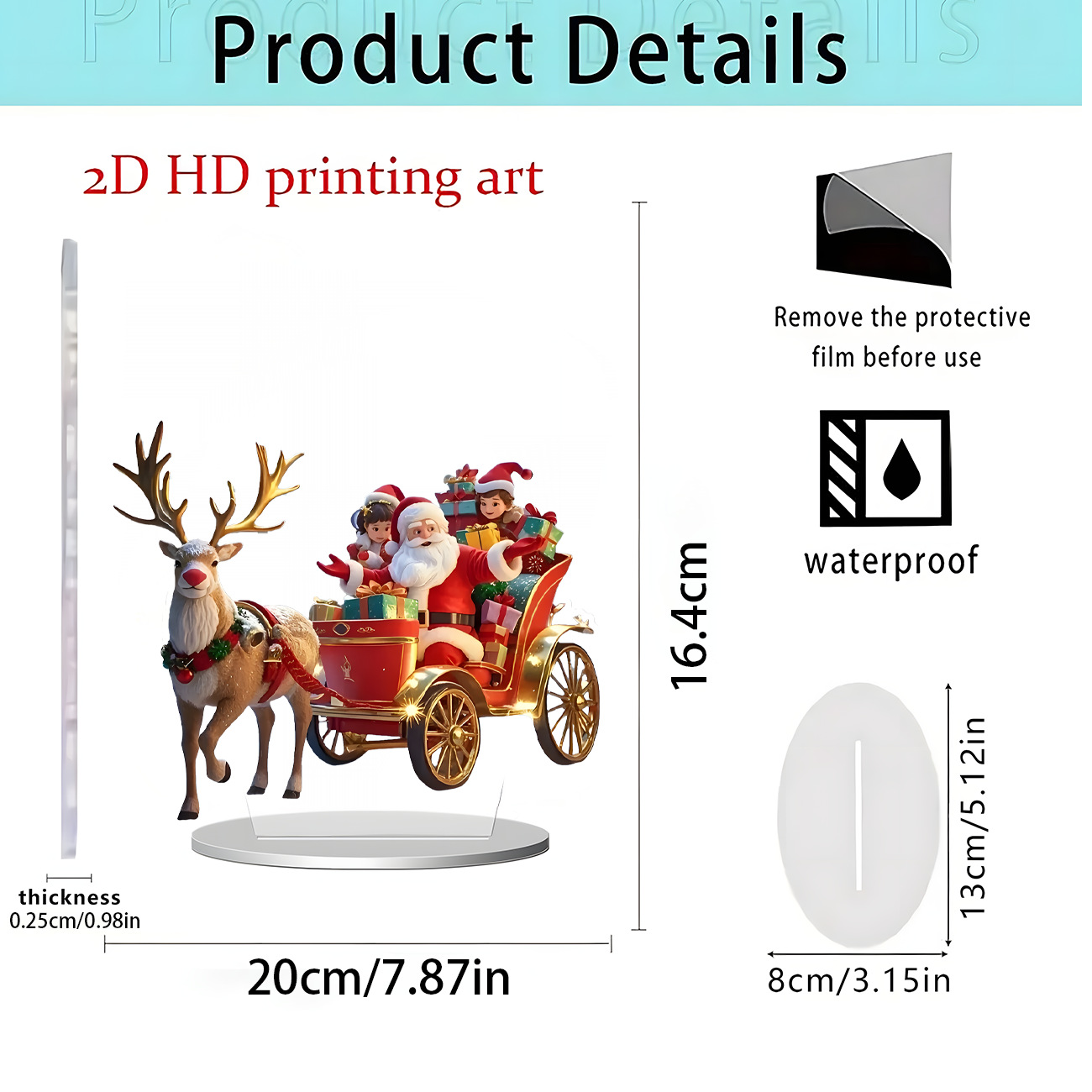 Nuevos productos transfronterizos Navidad decoración de la serie de regalos festivos para el hogar decoración de escritorio artesanía acrílica 2D decoración