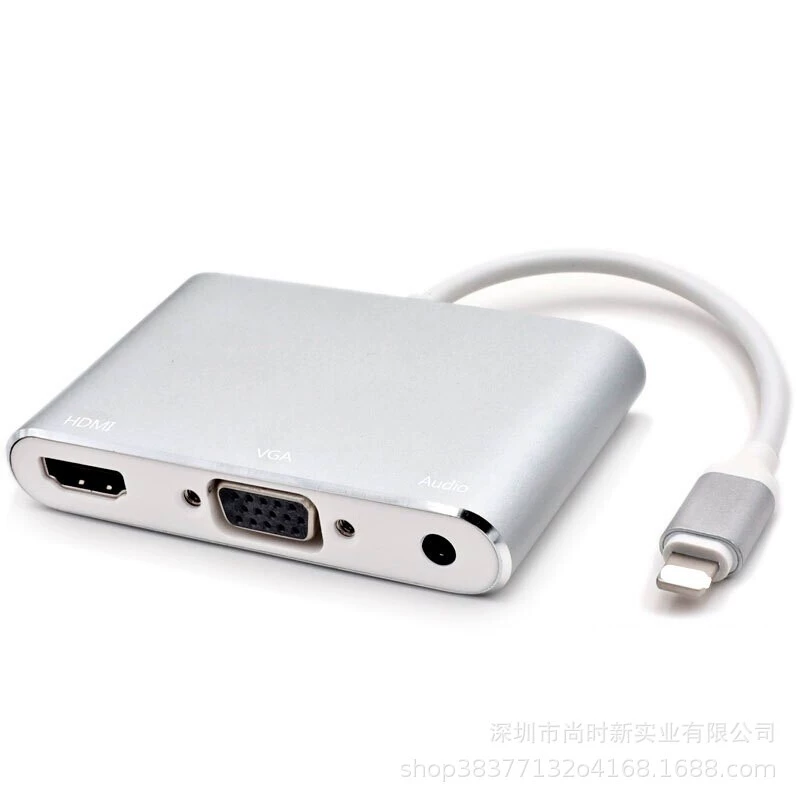 Применимо к iPhone в HDMI + VGA конвертер, применимый к молнии в VGA, применимый к Apple в HD