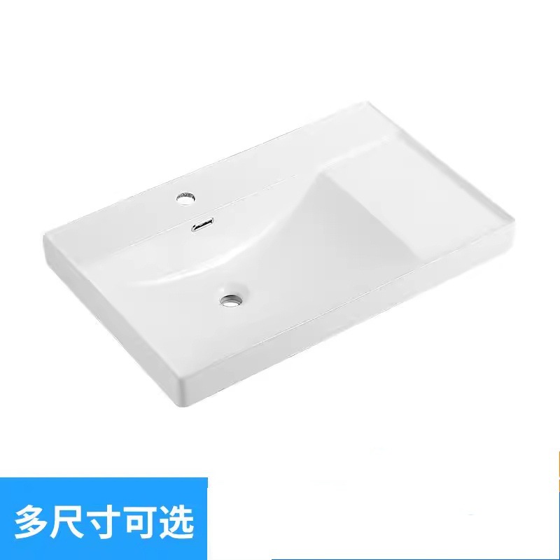 Lavabo de cerámica integrado semiempotrado lavabo de baño lavabo individual lavabo de gabinete de baño lavabo de mesa lavabo medio