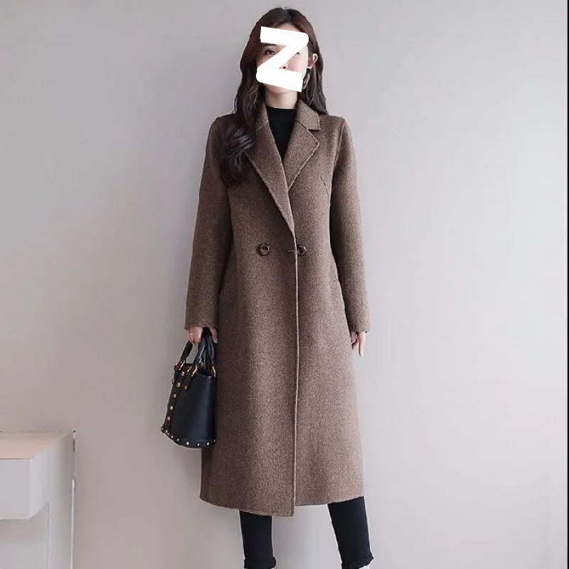 Spring and Autumn Large Size Woolen Coat New Style Korean Style 2025 Woolen Mid-Length Coat Women's Woolen Coat Loose