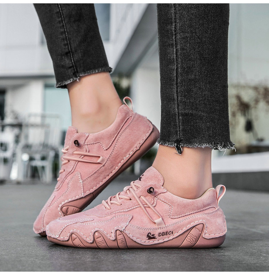 Giày thể thao da thật unisex cổ thấp mũi tròn, đế cao su, phong cách năng động — 662-3 mặt Da Màu Hồng, 662-3 mặt da màu cát, 662-3 mặt da màu nâu, 662-3 mặt da màu xám chi tiết 14