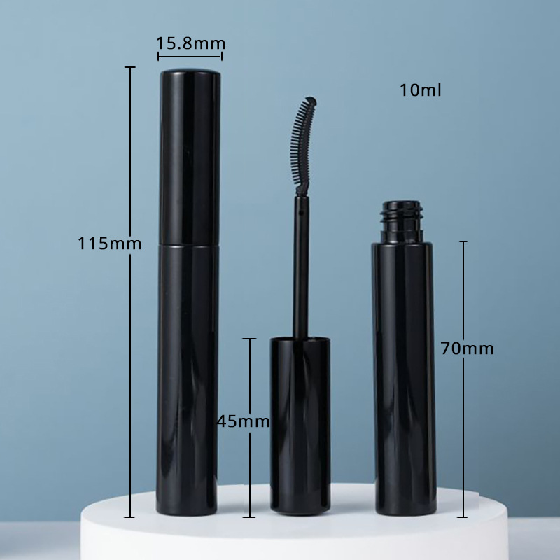 厂家供应10ml睫毛膏管 注拉吹瓶睫毛梳定型膏管 黑色睫毛膏空管瓶