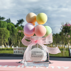 工廠批發告白氣球汽車擺件黑白馬卡龍色絲帶玻璃香水瓶黏土氣球