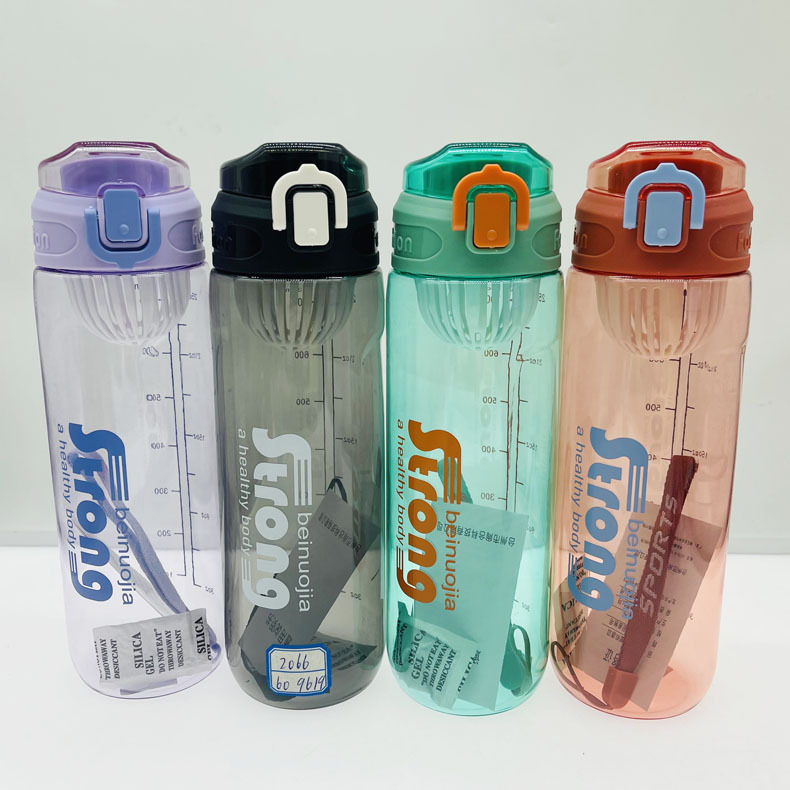 Shanghe bebida directa de gran capacidad deportes taza de agua con escala cuerda portátil tetera compartimiento de té taza de plástico de alto valor de color