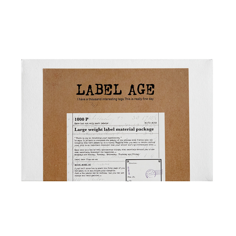 Yanji etiqueta paquete de material de etiqueta Serie de la era retro etiqueta Diario material de decoración 1000 piezas