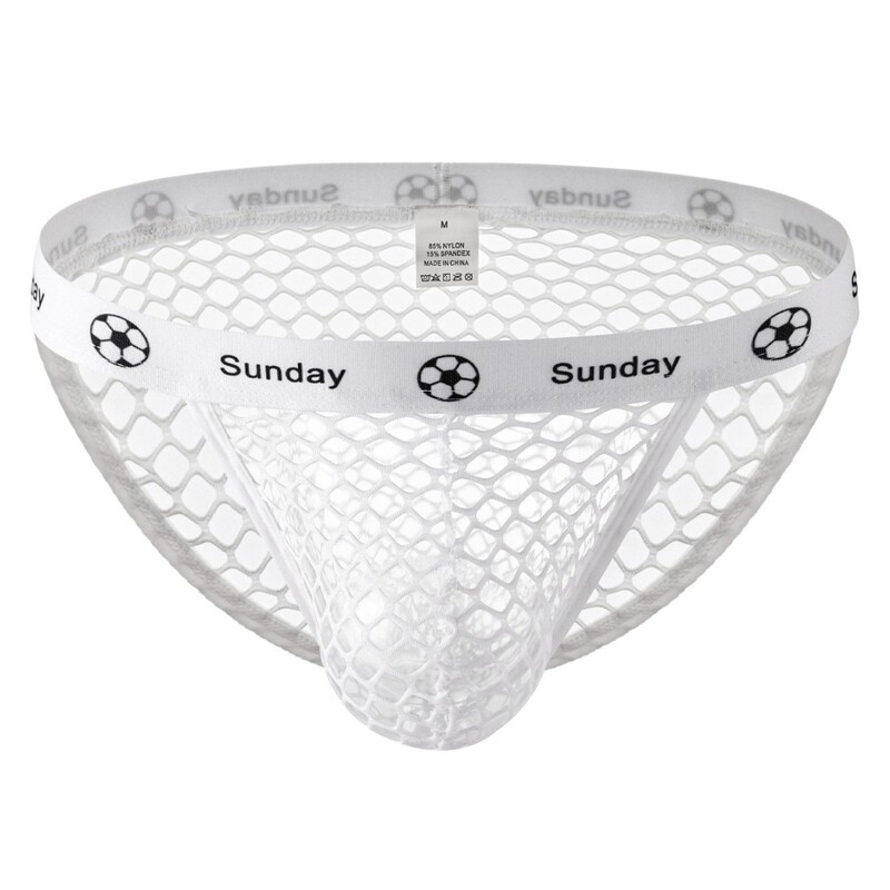 Foreign Trade Wholesale Sexy Men's Underwear Large Mesh Sexy Pajamas Fishnet Shorts U Convex Pants Dropshipping