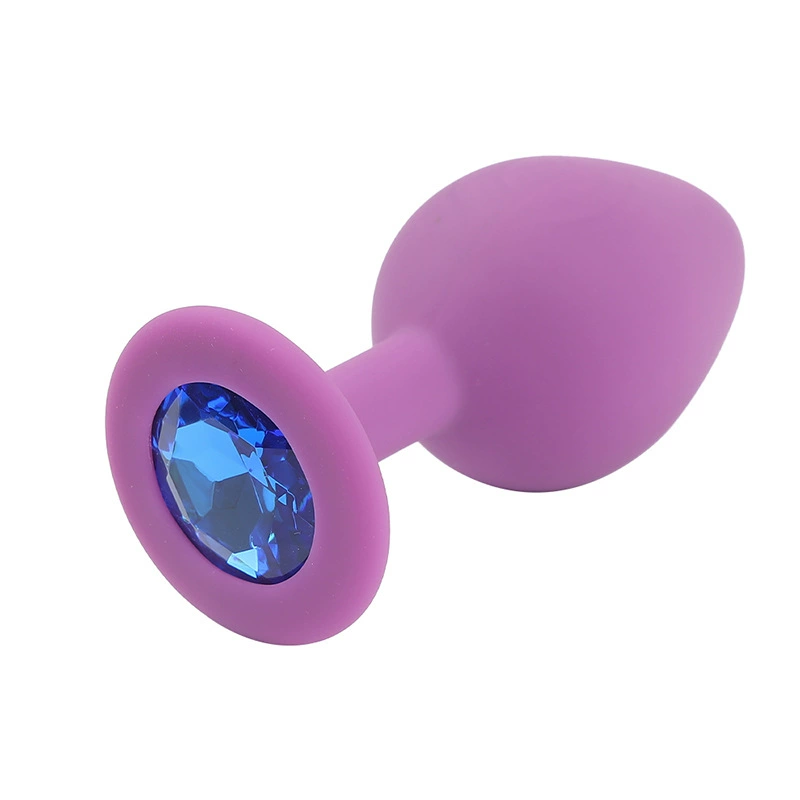 Anal plug silicone, small–large sizes, jeweled base, multiple packaging options