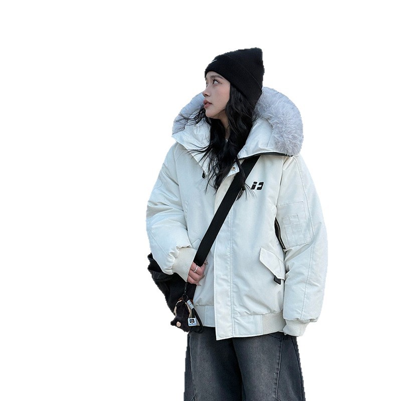 Nueva moda de algodón de invierno para mujeres 2025 con capuzas de estilo coreano cuello de cabello suelto chaqueta de algodón pequeño image 6