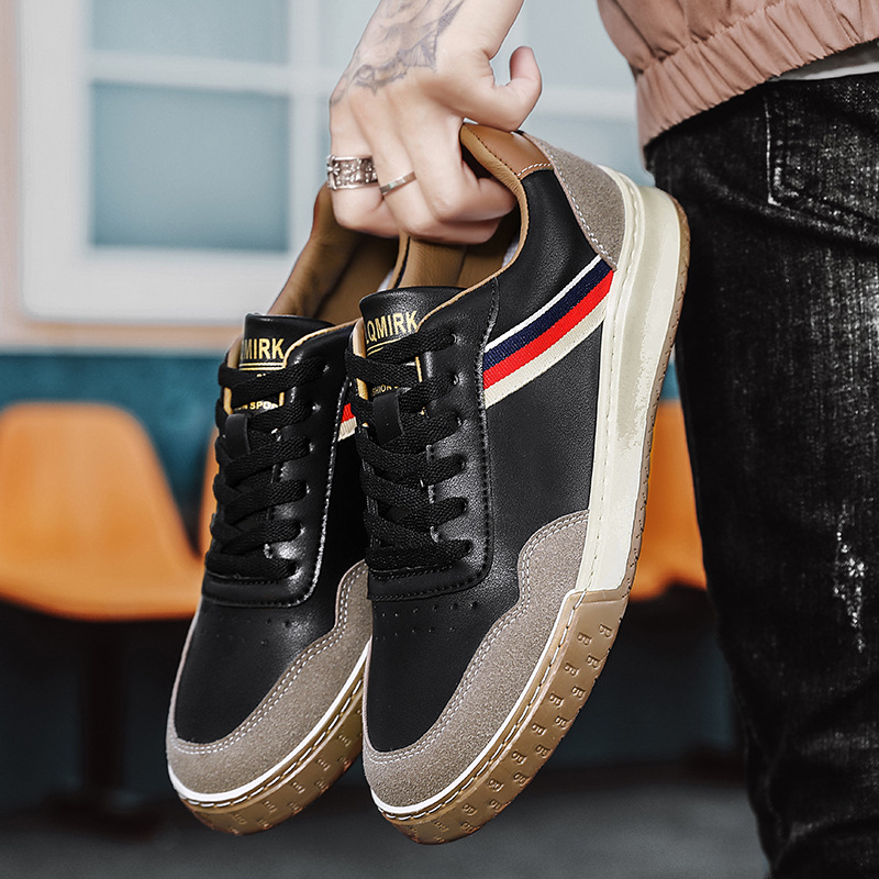2024 Nuova tendenza in pelle casual Sport versatile Piccola lavagna Scarpe alla moda da uomo primaverili e autunnali_voghion.com