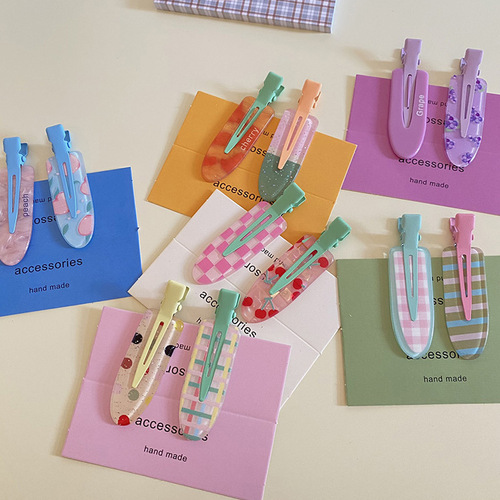 Summer fruit series grape cherry markless duck-billed hair clip cute sweet girl bangs side clip