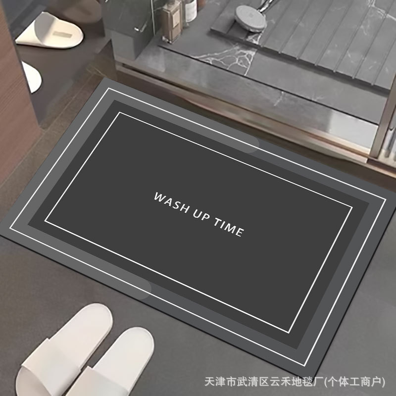 Transfronterizo simple almohadilla de suelo de baño de barro de diatomeas resistente al deslizamiento absorción de agua almohadilla de inodoro puerta de inodoro almohadilla de pie antisucia